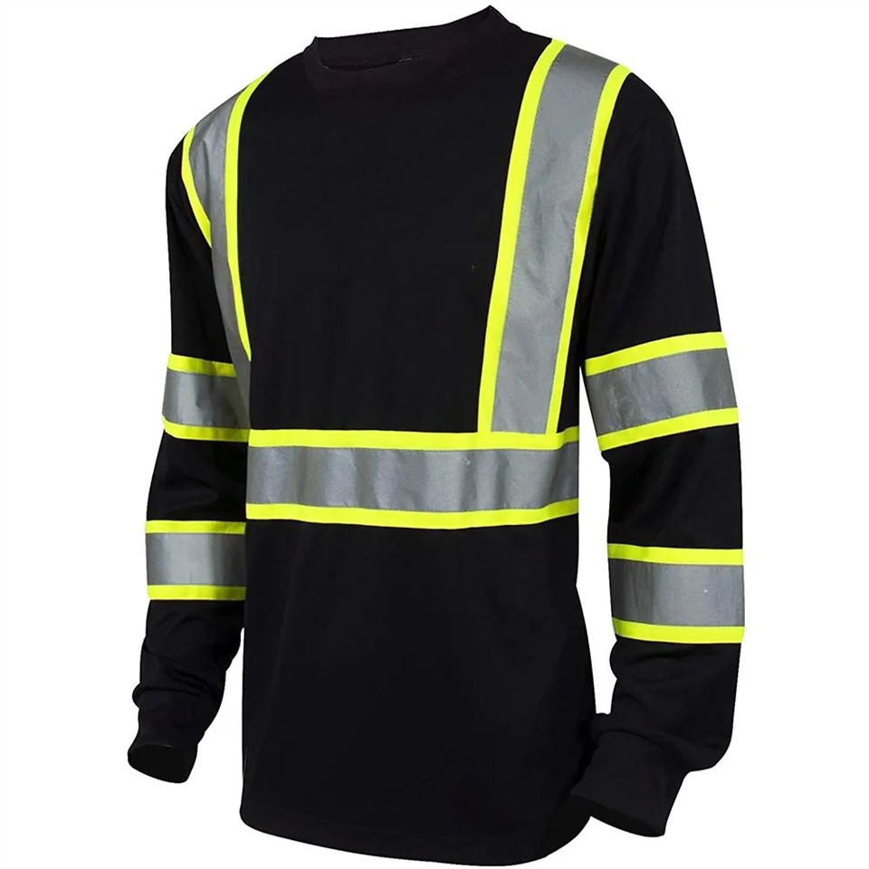 Camicia di sicurezza riflettente nera