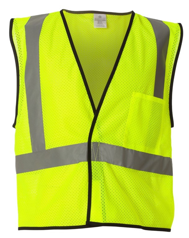 Gilet economico in rete con chiusura a strappo e tasca singola
