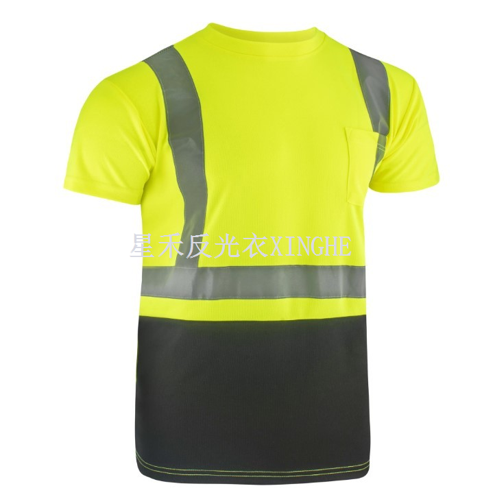 Manica corta di sicurezza riflettente ad alta visibilità