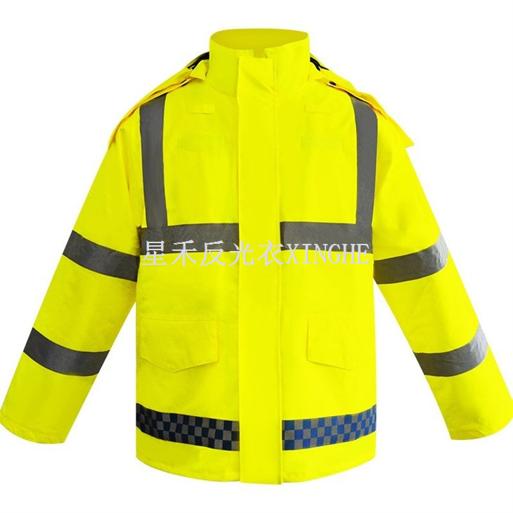 Impermeabile riflettente con tasche multiple