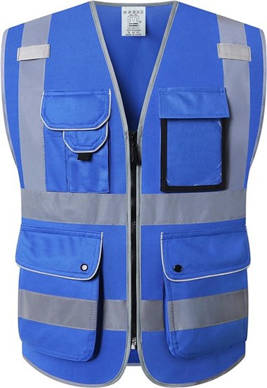 Gilet di sicurezza blu ad alta visibilità